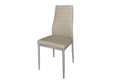 Καρέκλα 686841 κάθισμα cappuccino PVC 39x42x94εκ. ασημί σκελετός μεταλλικός