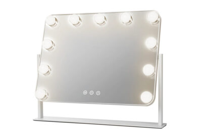 Καθρέφτης με βάση 880109 μακιγιάζ USB λευκός 11 LED μεταλλικός 44x7x36εκ.
