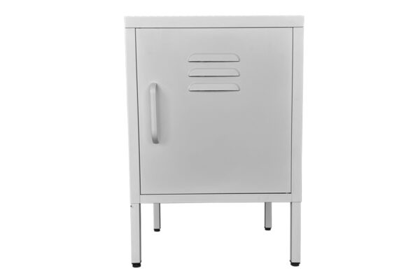 Κομοδίνο μεταλλικό Drawdoor-40 γαλβανιζέ λευκό 40x40x57εκ. με 1 μεταλλικό ράφι και 1 πορτάκι