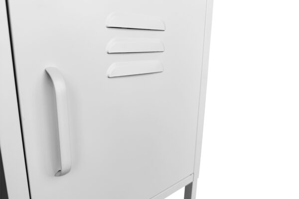 Κομοδίνο μεταλλικό Drawdoor-40 γαλβανιζέ λευκό 40x40x57εκ. με 1 μεταλλικό ράφι και 1 πορτάκι - Image 3