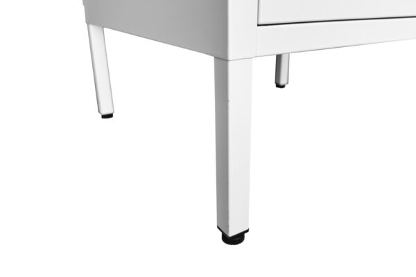 Κομοδίνο μεταλλικό Drawdoor-40 γαλβανιζέ λευκό 40x40x57εκ. με 1 μεταλλικό ράφι και 1 πορτάκι - Image 4