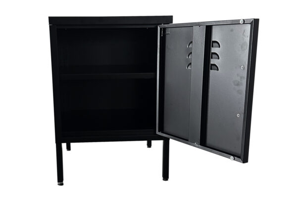 Κομοδίνο μεταλλικό Drawdoor-40 γαλβανιζέ μαύρο 40x40x57εκ. με 1 μεταλλικό ράφι και 1 πορτάκι - Image 2