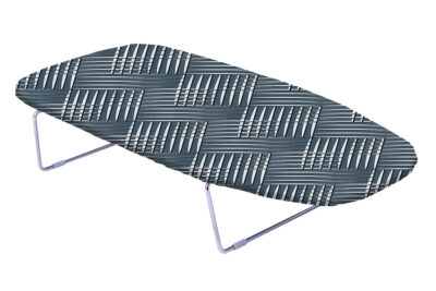Σιδερώστρα πάγκου Easy plus μπλε-λευκό Decor καρώ ριγέ 30x70x8,5εκ. πτυσσόμενη γκρι μεταλλική βάση