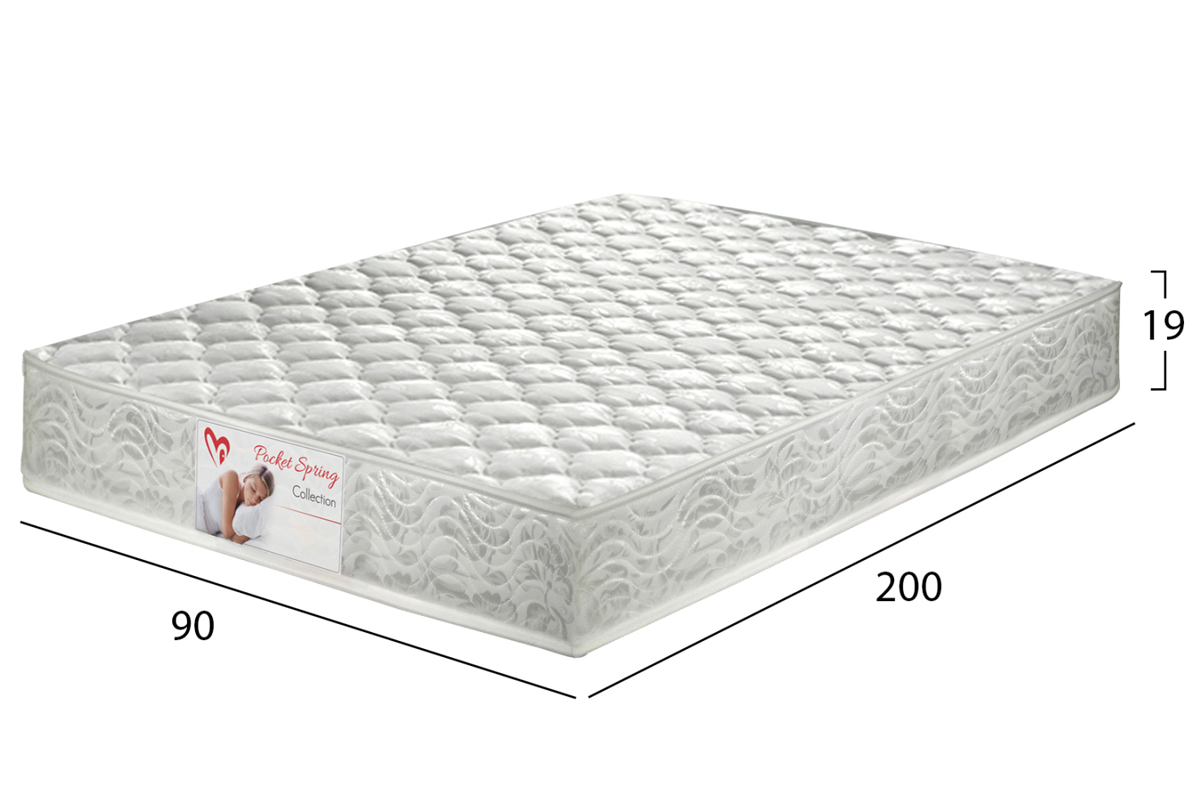 Στρώμα Pocket Spring Μονό 90x200 Διπλής όψης 090x200x19εκ. - Image 2