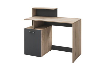 Γραφείο 3070 Ξύλινο Arwen Oak- Graphite με 1 Ράφι 1 Ντουλάπι 110x55x96εκ.