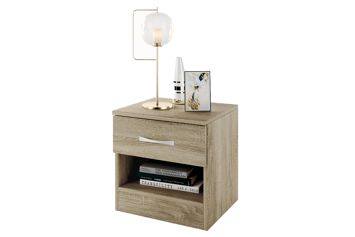 Κομοδίνο 3007 Ξύλινο Oak sonoma-Oak sonoma με 1 συρτάρι 1 ράφι 40x35,5x41εκ. - Image 2