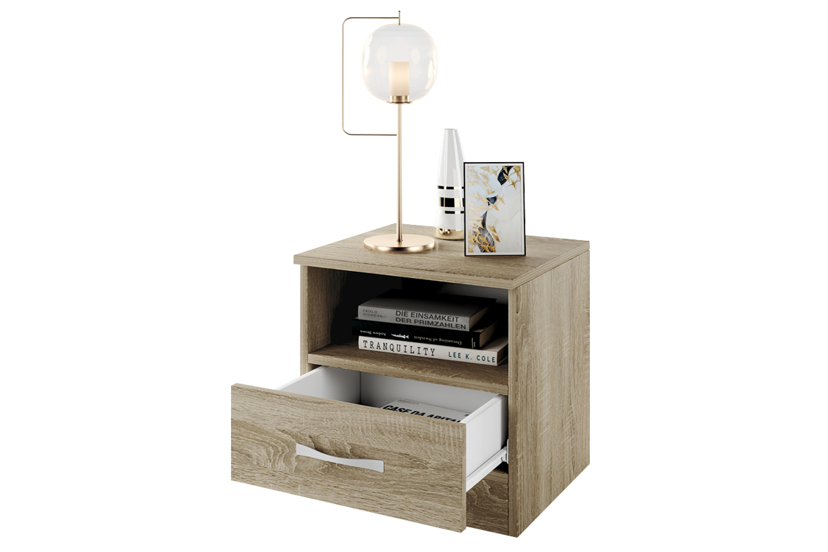 Κομοδίνο 3007 Ξύλινο Oak sonoma-Oak sonoma με 1 συρτάρι 1 ράφι 40x35,5x41εκ. - Image 6