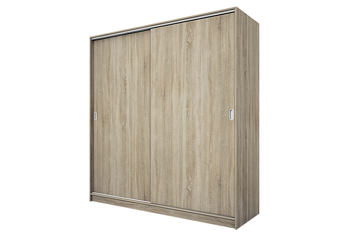 Ντουλάπα ξύλινη City 1009 συρόμενη Oak Sonoma -Oak Sonoma με 4 ράφια-1 κρέμασμα 180x59x191εκ.