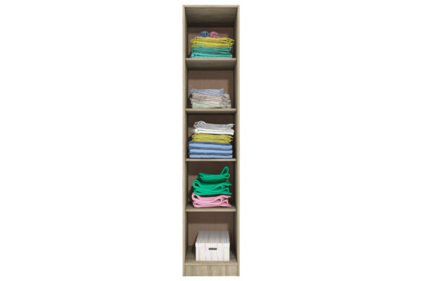 Ντουλάπα ξύλινη City 1010 1φυλλη Oak Sonoma- Oak Sonoma με 4 ράφια 40x52,5x191εκ. - Image 2