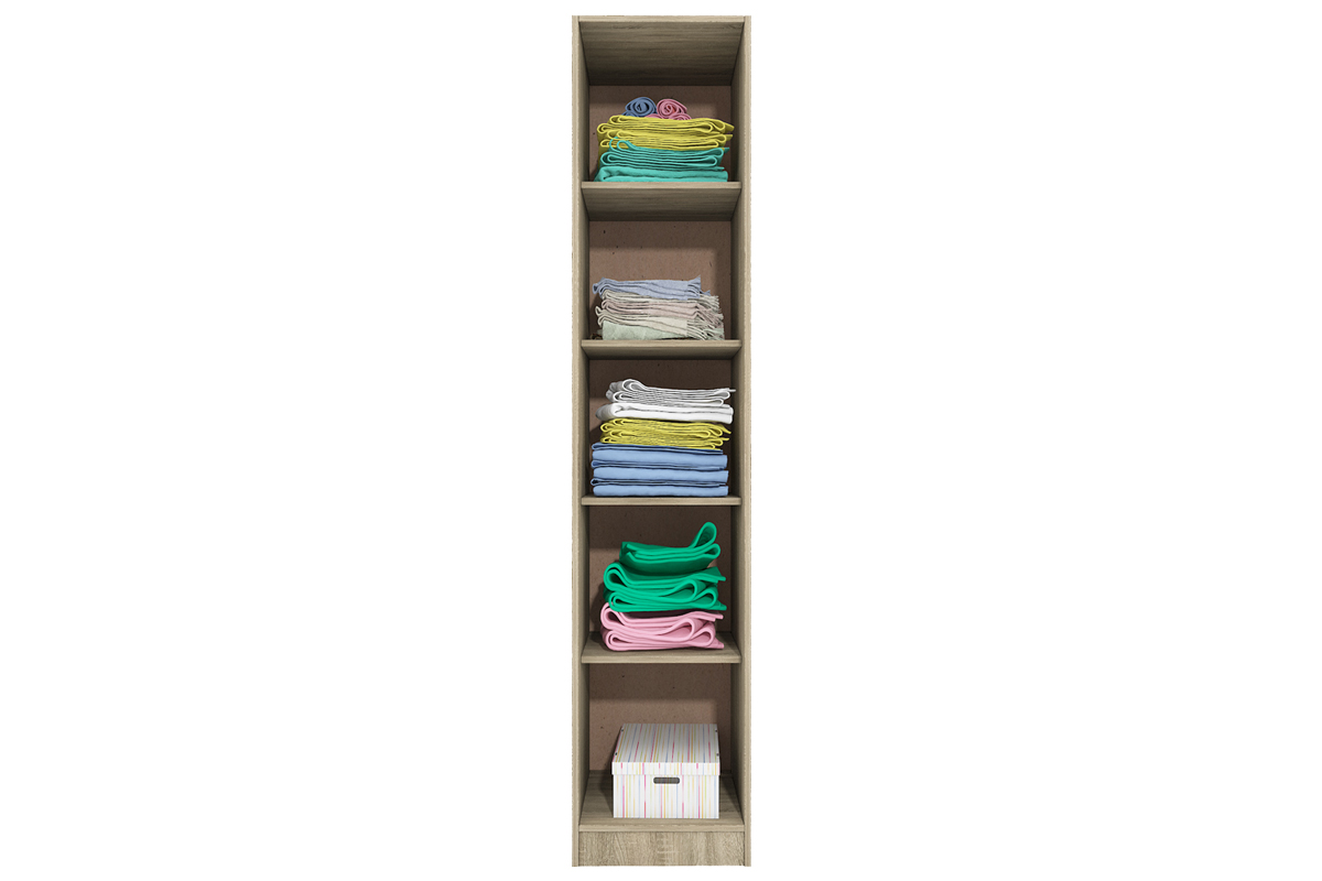 Ντουλάπα ξύλινη City 1010 1φυλλη Oak Sonoma- Oak Sonoma με 4 ράφια 40x52,5x191εκ. - Image 2