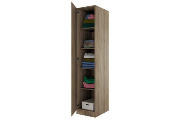 Ντουλάπα ξύλινη City 1010 1φυλλη Oak Sonoma- Oak Sonoma με 4 ράφια 40x52,5x191εκ. - Image 3
