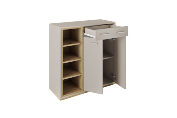 Παπουτσοθήκη-Ντουλάπι 4074 ξύλινη Chamaigne- Artisan Oak με 2 πόρτες 4 ράφια 80x33,5x82εκ. μελαμίνης - Image 3