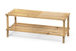 Παπουτσοθήκη-Ραφιέρα ξύλινη Bamboo 636409 με 2 ράφια σε φυσικό χρώμα 74x26x30εκ.
