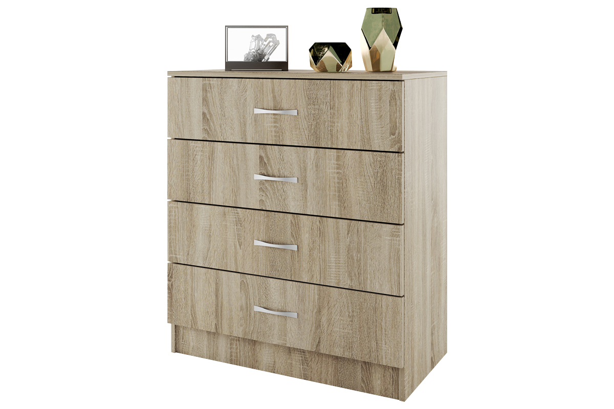 Συρταριέρα 3003 ξύλινη με 4 συρτάρια Oak Sonoma- Oak Sonoma 80x43,5x91εκ. - Image 2