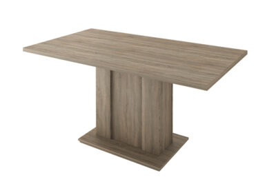 Τραπέζι φαγητού Eldon 6229 Oak Sonoma Dark- Oak Sonoma Dark σταθερό επιφάνεια 160x90x75εκ. βάση κολώνα μελαμίνης